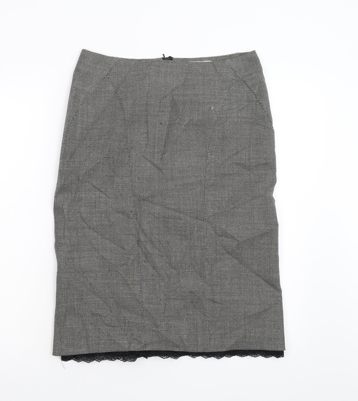 NEXT Womens Black   Straight & Pencil Skirt Size 12  - Lace Hem