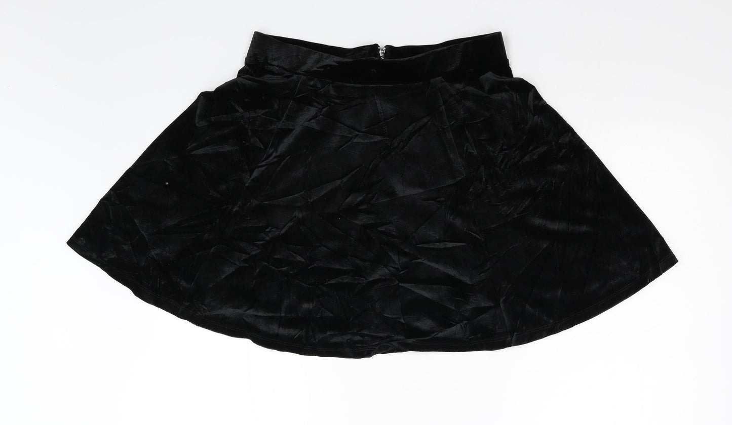 Divided Womens Black  Velvet Mini Skirt Size M