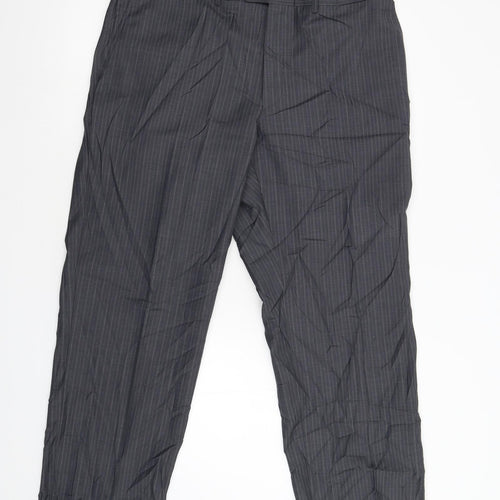 M&S Mens Grey Striped  Trousers  Size 40 L29 in