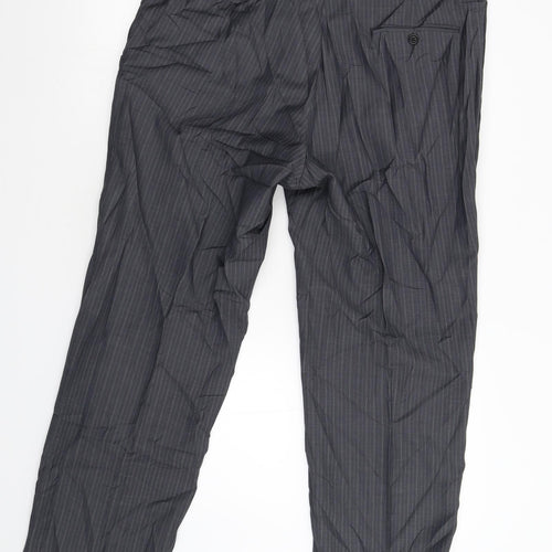 M&S Mens Grey Striped  Trousers  Size 40 L29 in