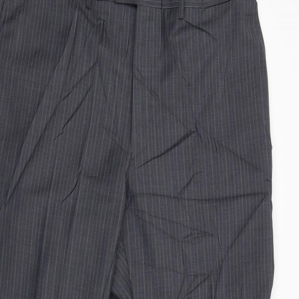 M&S Mens Grey Striped  Trousers  Size 40 L29 in