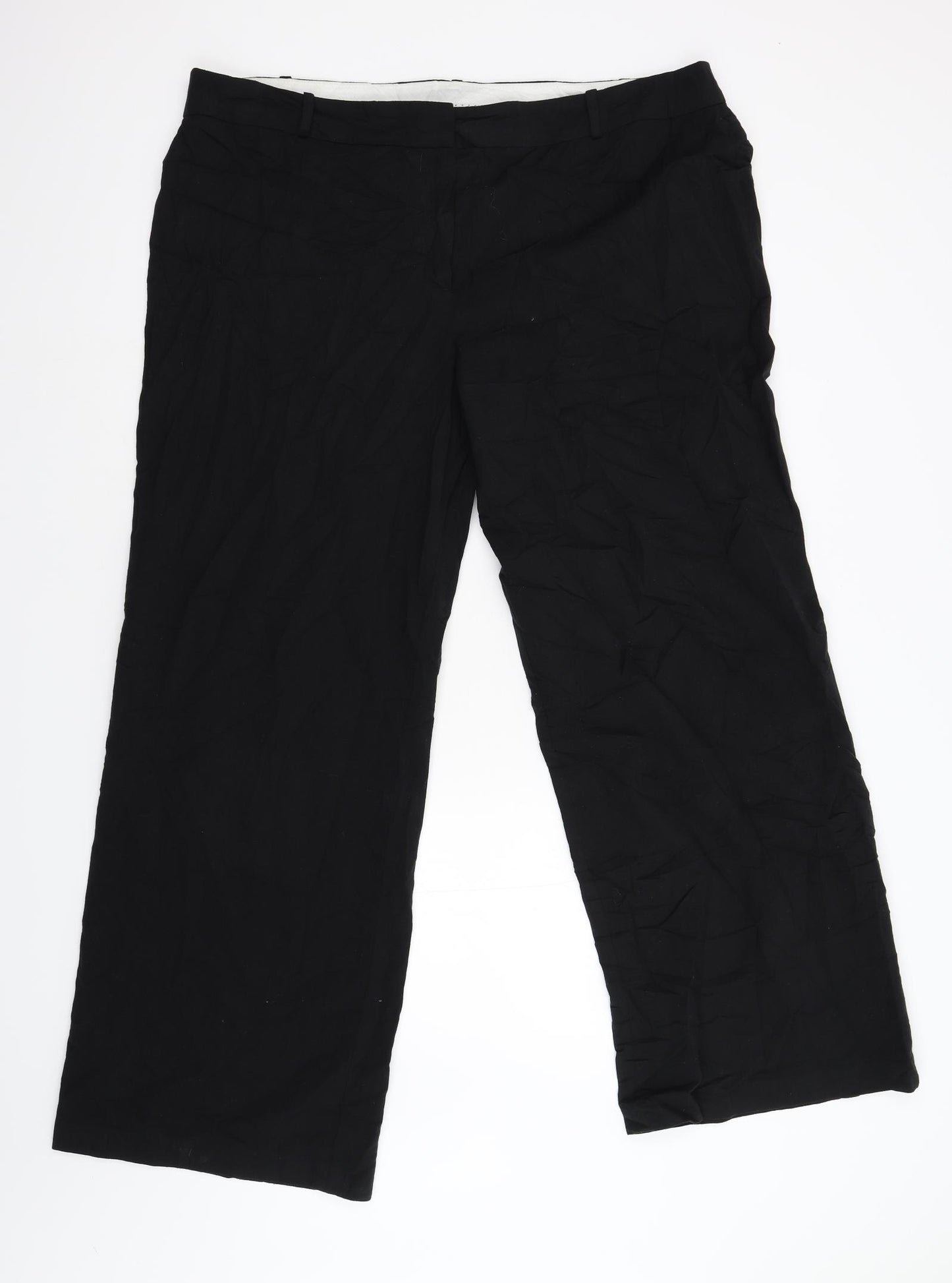 M&S Womens Black   Trousers  Size 20 L30 in