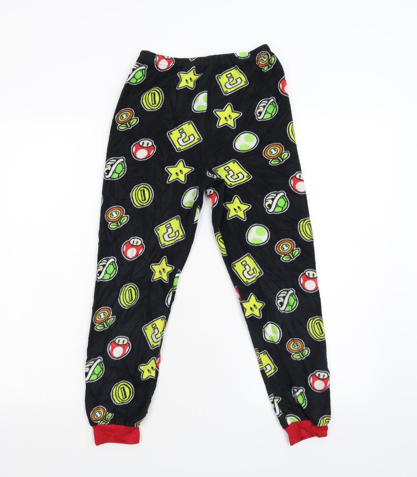 Difuzed Boys Black  Fleece  Pyjama Pants Size 8-9 Years  - Super Mario