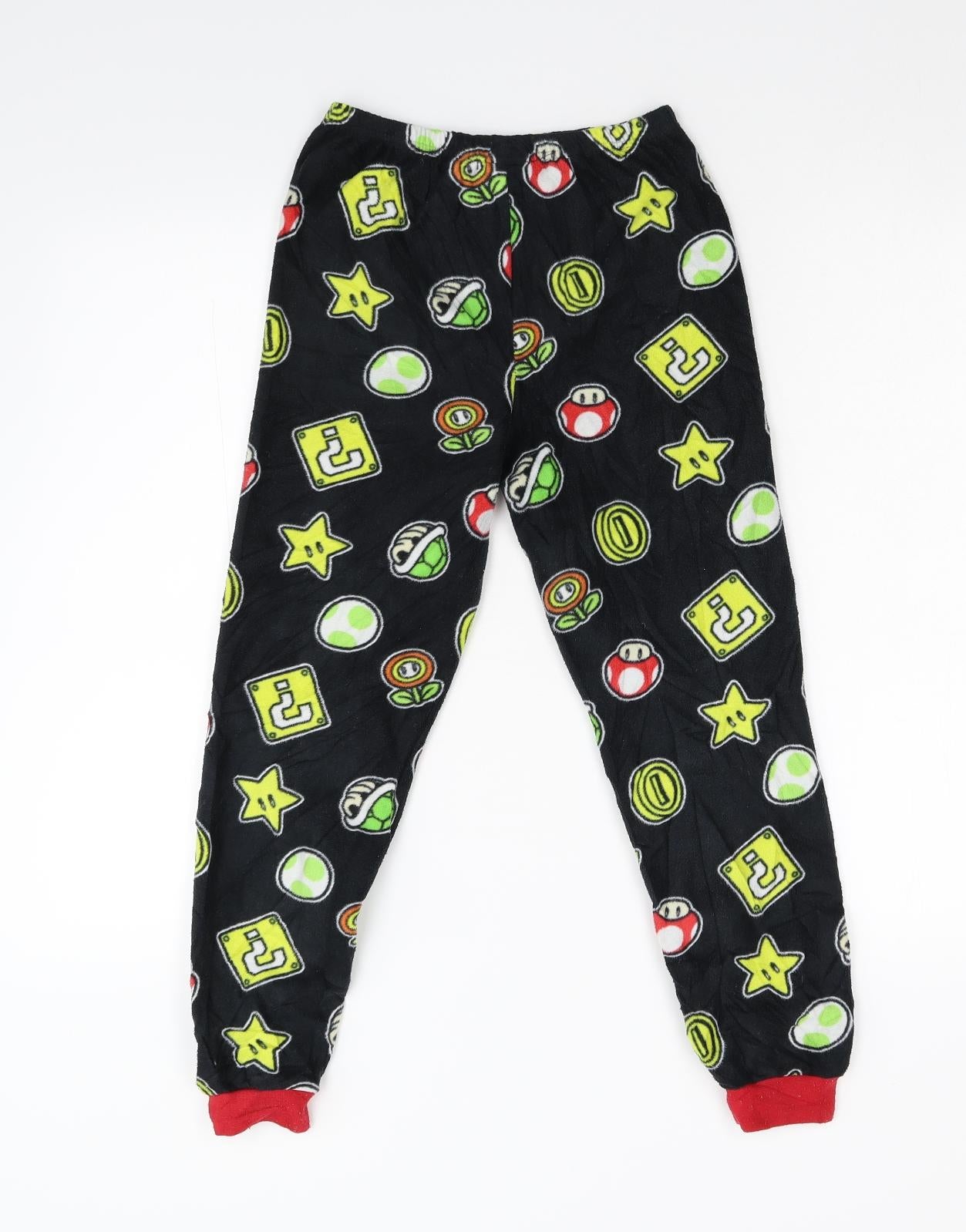 Difuzed Boys Black  Fleece  Pyjama Pants Size 8-9 Years  - Super Mario
