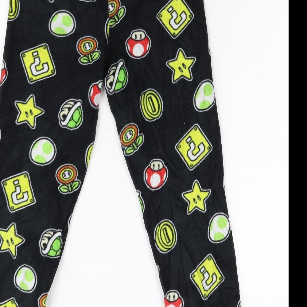 Difuzed Boys Black  Fleece  Pyjama Pants Size 8-9 Years  - Super Mario