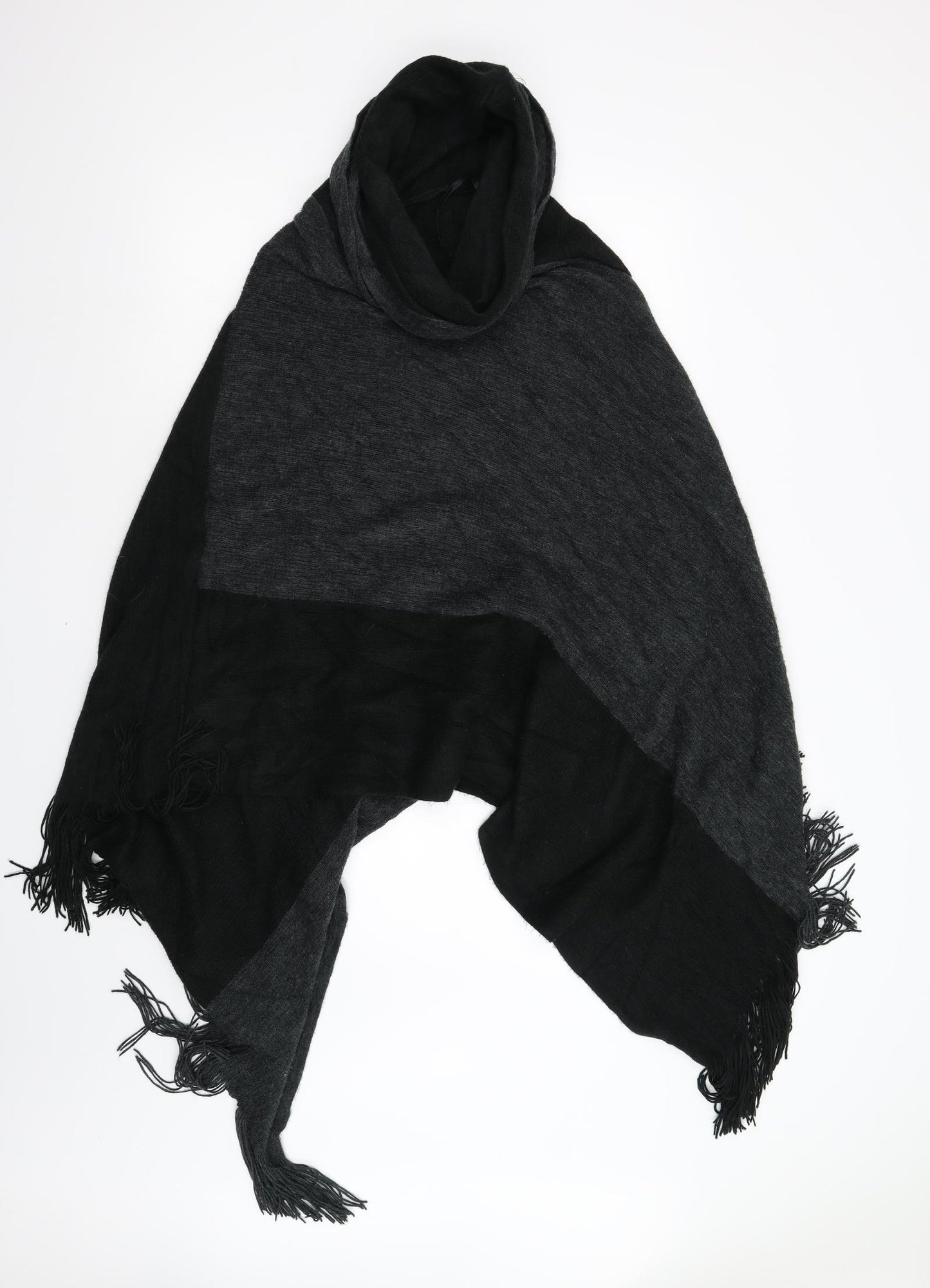 F&F Womens Black  Knit Overcoat Poncho One Size  - Roll Neck