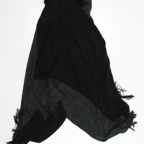 F&F Womens Black  Knit Overcoat Poncho One Size  - Roll Neck