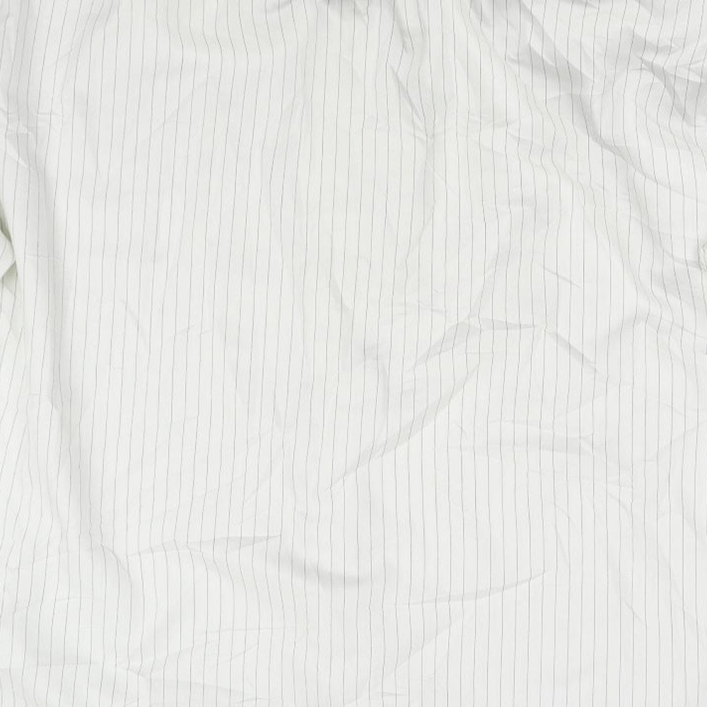 Marks & Spencer Mens White Striped   Dress Shirt Size 46