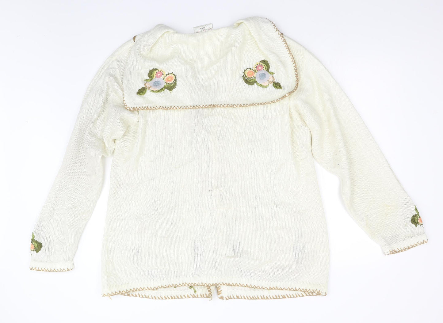 Paramour Womens Beige Floral Knit Cardigan Jumper One Size