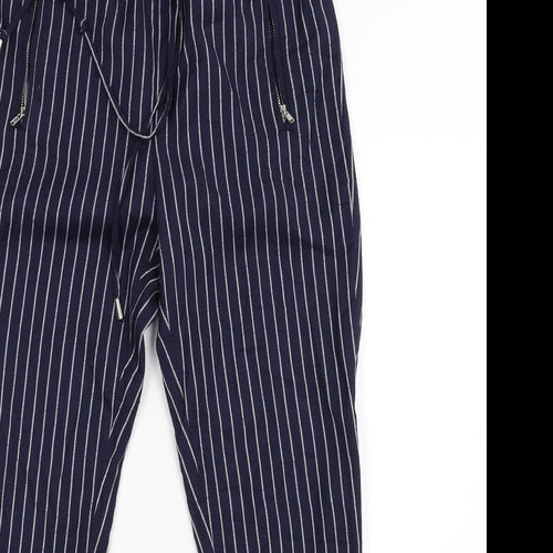Jovanna Womens Blue Striped  Trousers  Size 8 L27 in