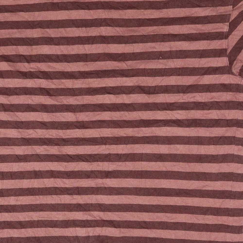 Rocha Mens Brown Striped   T-Shirt Size 2XL