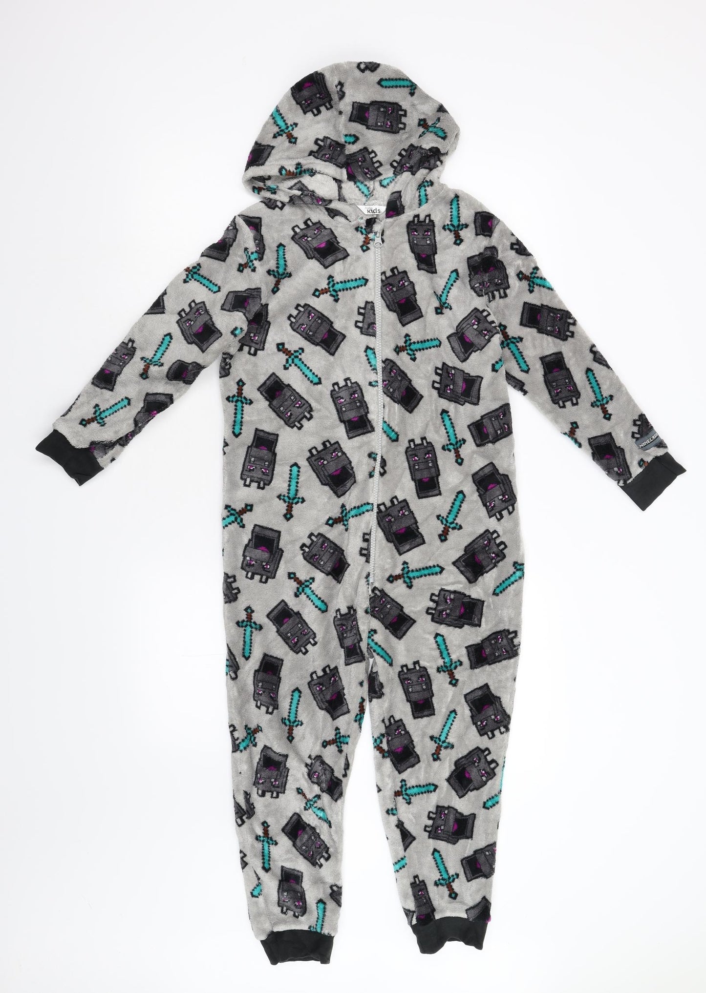 M&Co Boys Grey  Fleece  One Piece Size 7-8 Years