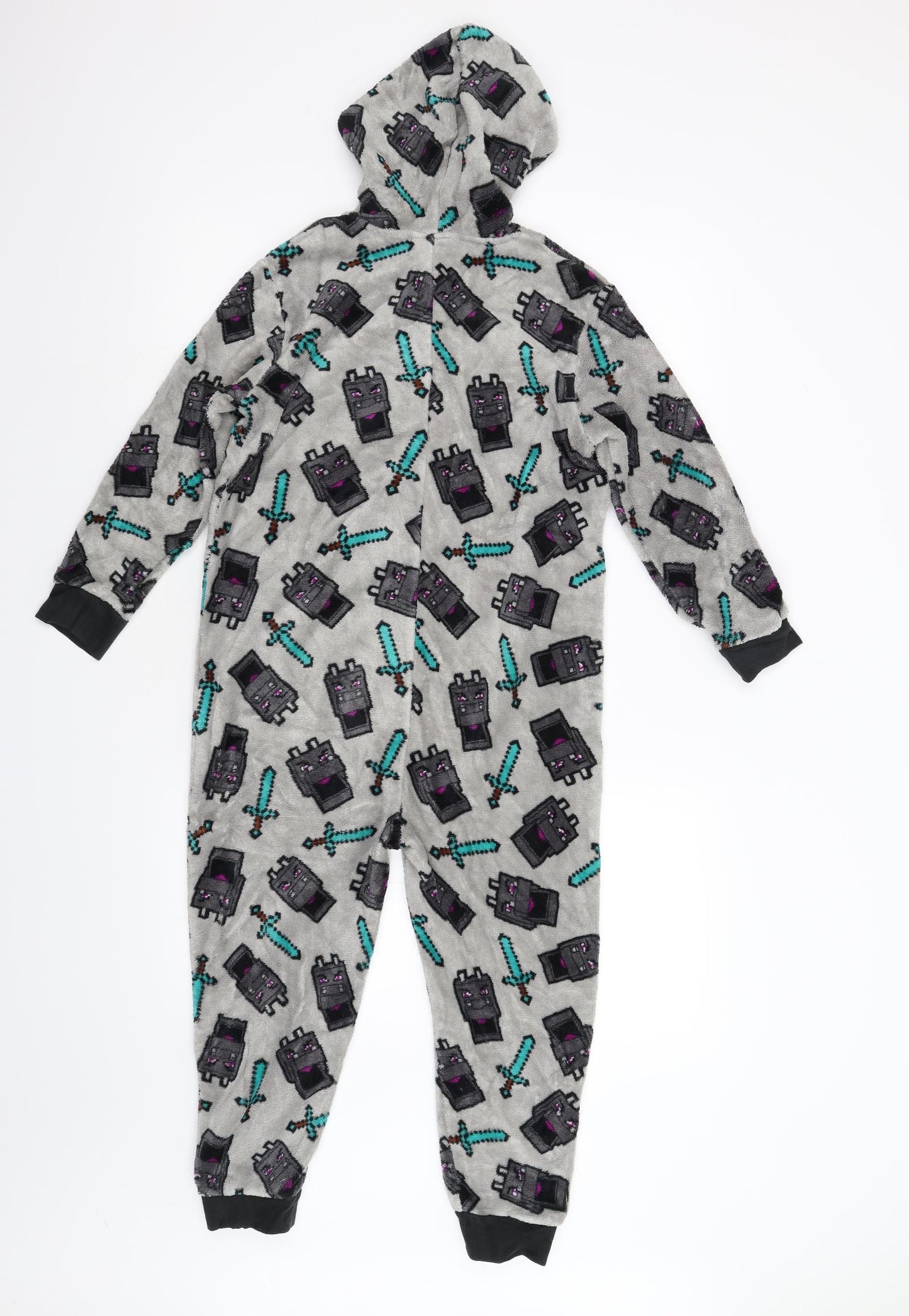 M&Co Boys Grey  Fleece  One Piece Size 7-8 Years