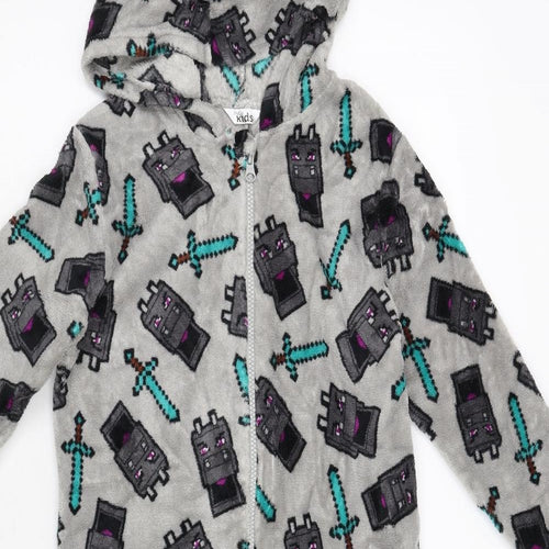 M&Co Boys Grey  Fleece  One Piece Size 7-8 Years