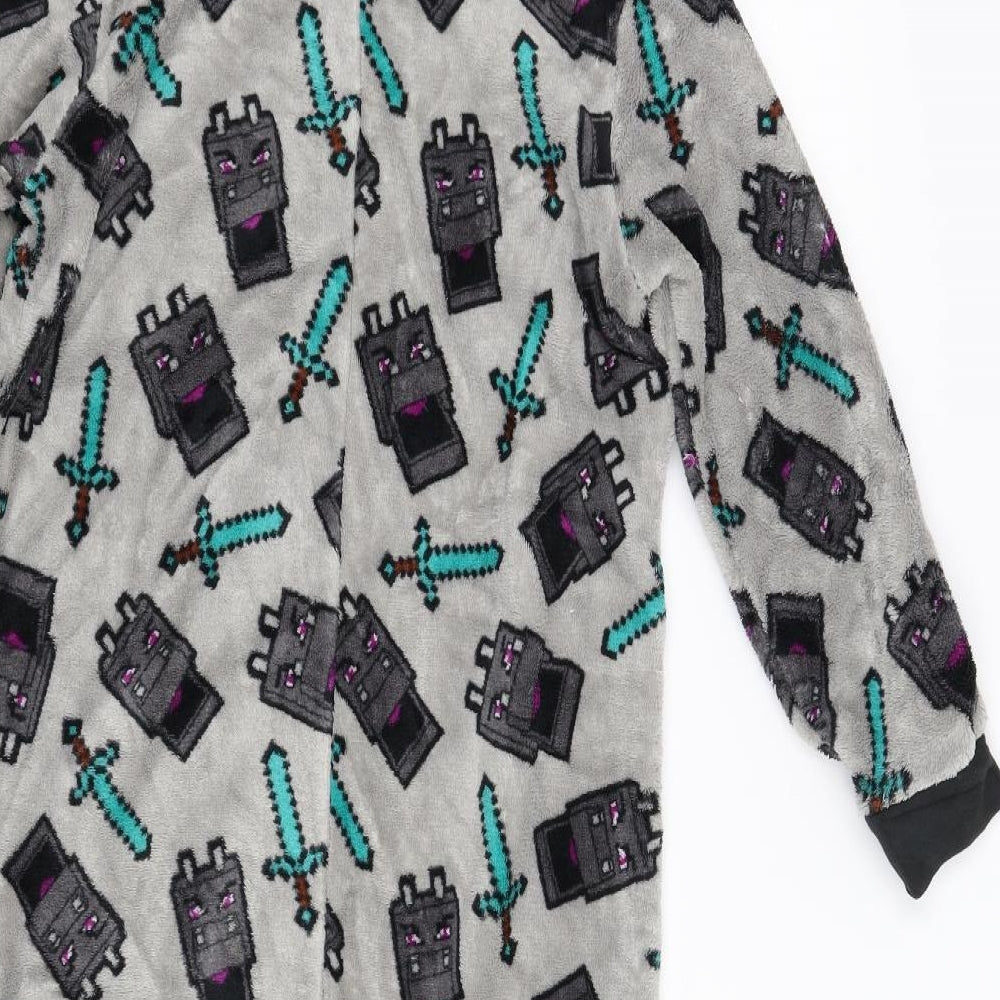 M&Co Boys Grey  Fleece  One Piece Size 7-8 Years