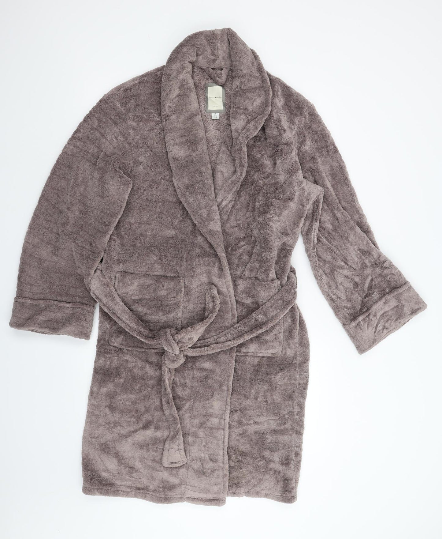 daniel buchler Mens Brown  Fleece  Gown Size L