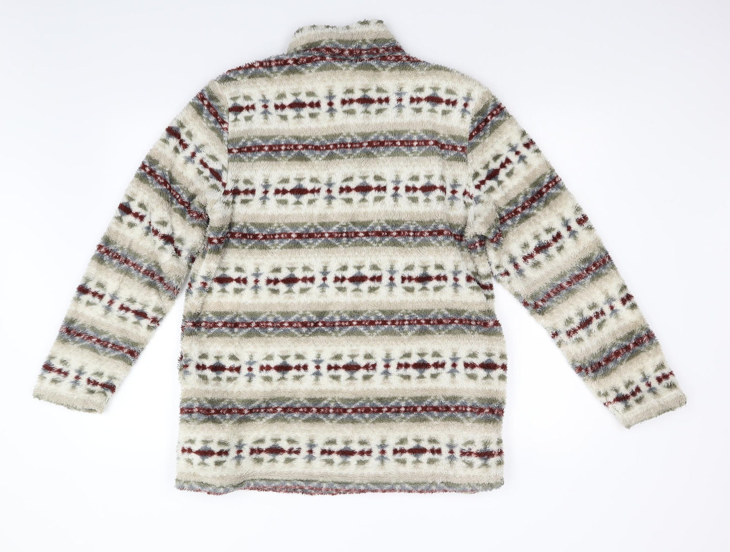Cotton Traders Mens Multicoloured Geometric Fleece Pullover Jumper Size S