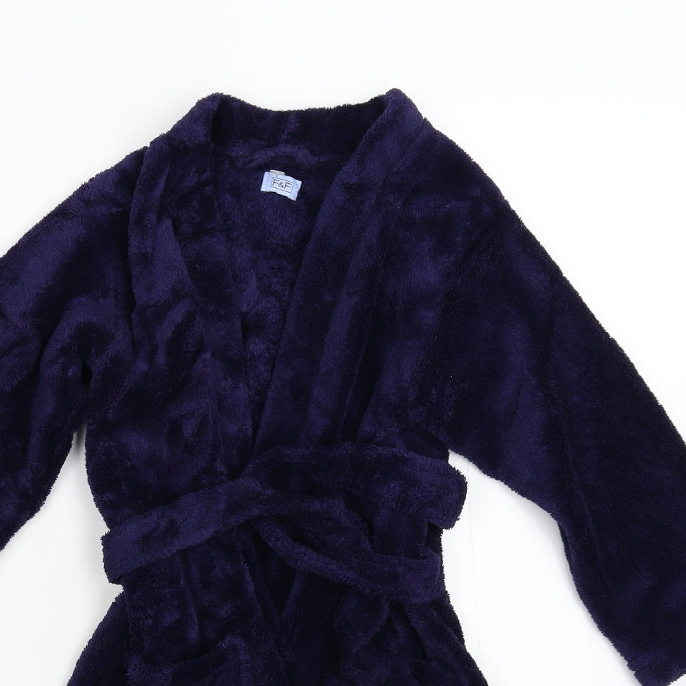 F&F Boys Blue  Fleece  Gown Size 5-6 Years