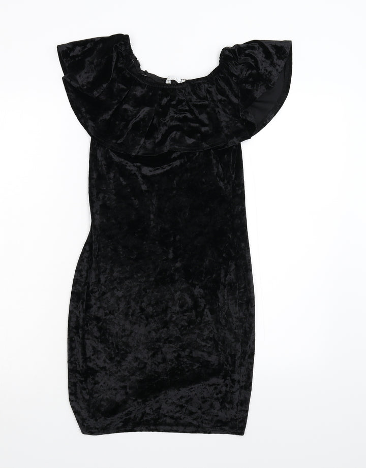 Ethan And Amy Womens Black Batik Velour Bodycon Size S