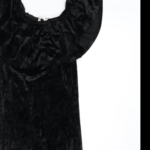 Ethan And Amy Womens Black Batik Velour Bodycon  Size S