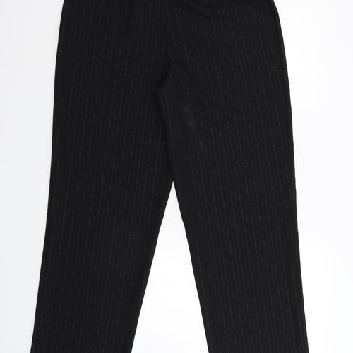 Preworn Womens Black Striped  Trousers  Size 12 L29 in