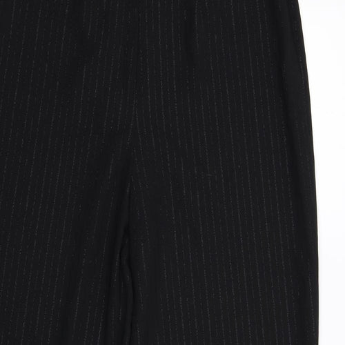 Preworn Womens Black Striped  Trousers  Size 12 L29 in