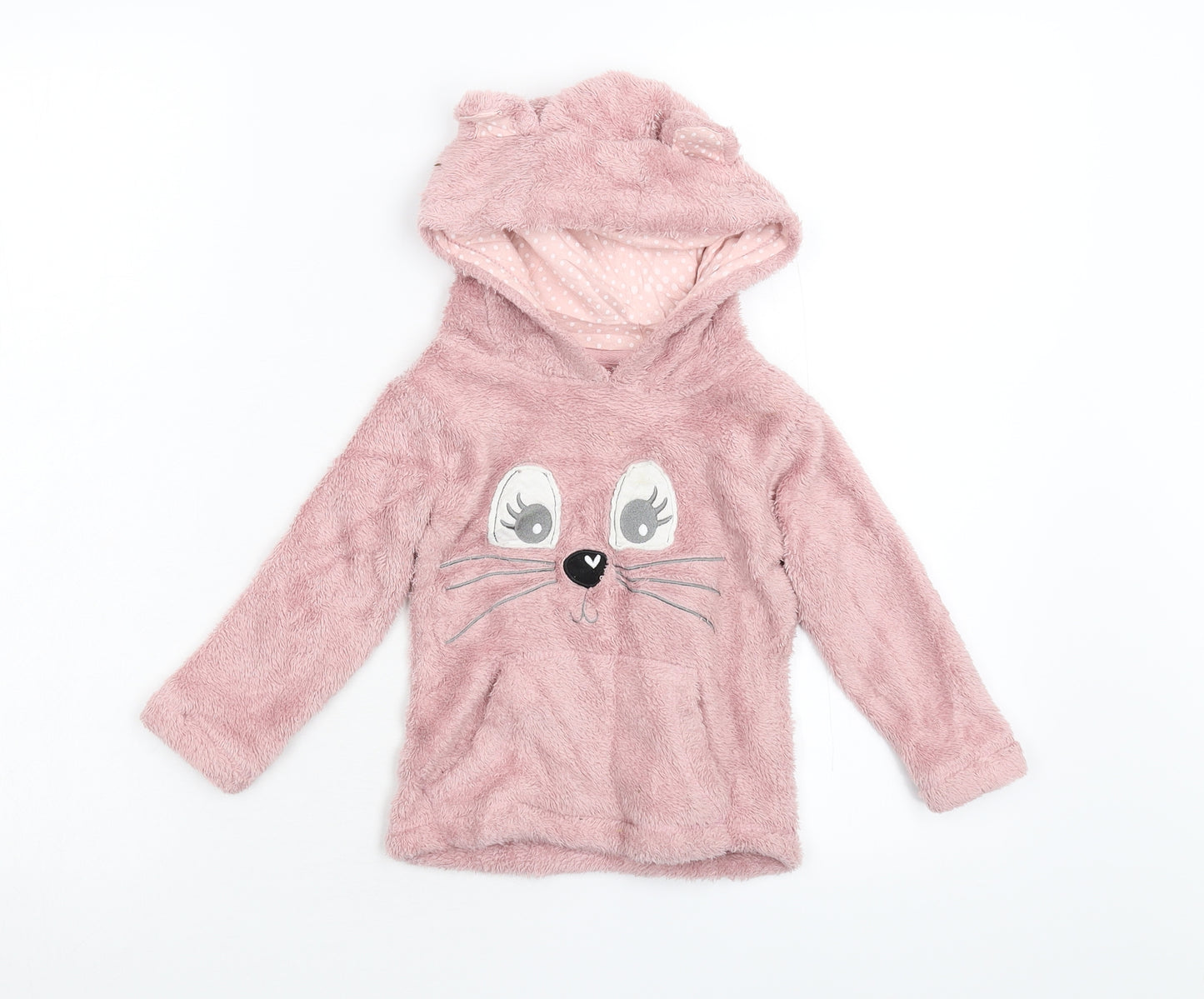 Evie Angel Girls Pink  Fleece Pullover Hoodie Size 2-3 Years