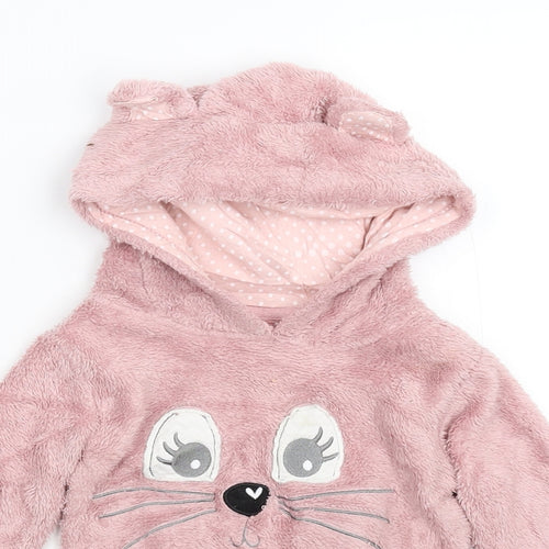 Evie Angel Girls Pink  Fleece Pullover Hoodie Size 2-3 Years