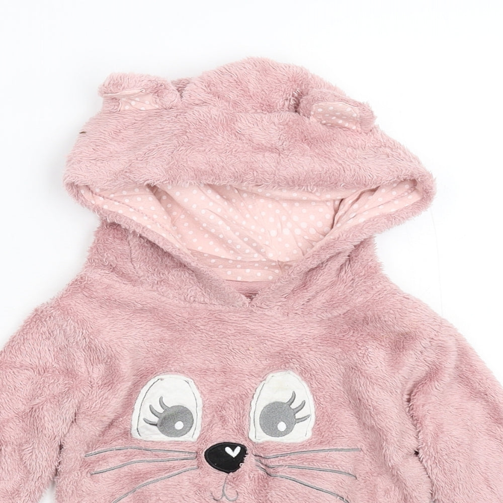 Evie Angel Girls Pink  Fleece Pullover Hoodie Size 2-3 Years