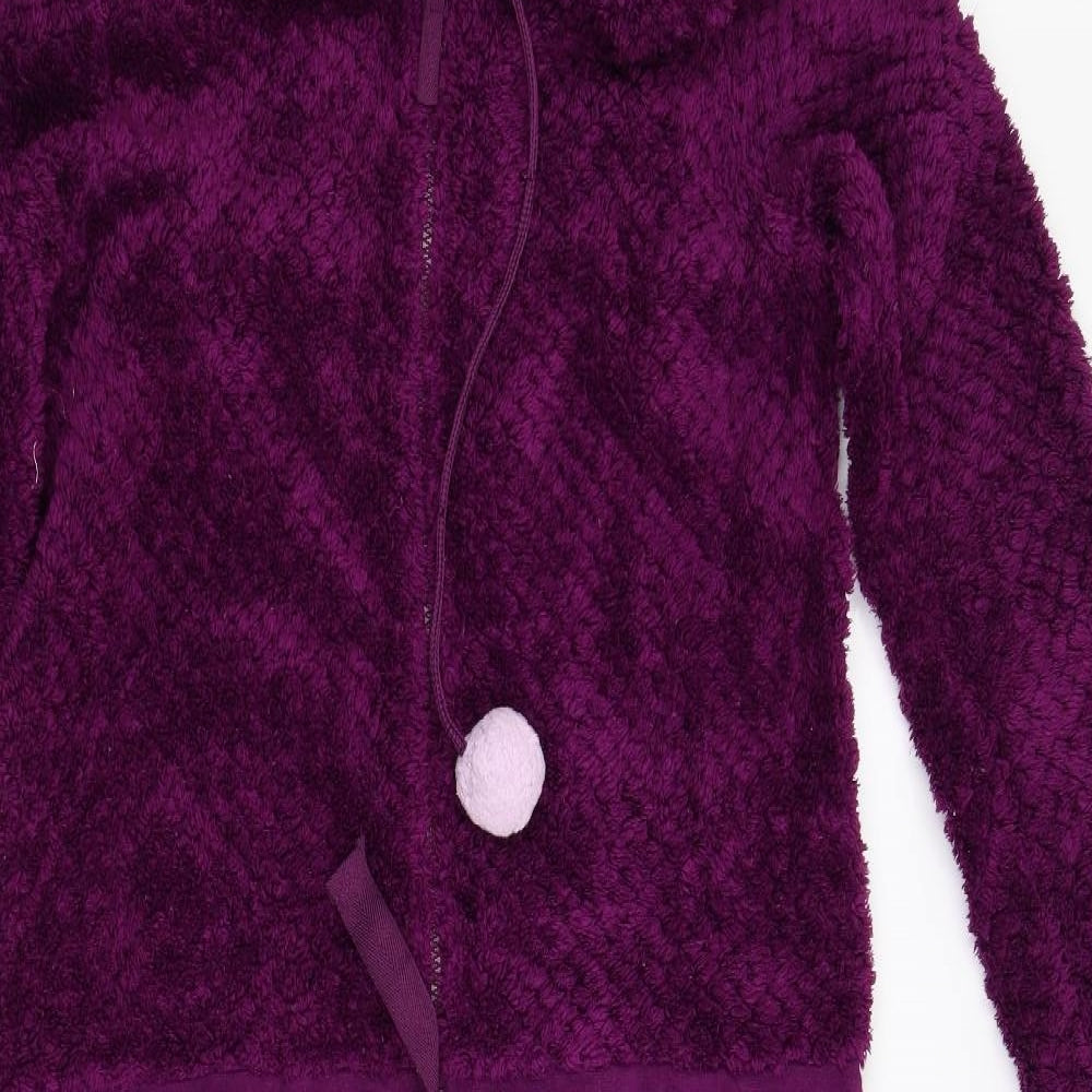 ESMARA Womens Purple Solid Fleece  One Piece Size M
