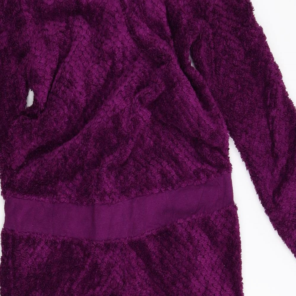 ESMARA Womens Purple Solid Fleece  One Piece Size M