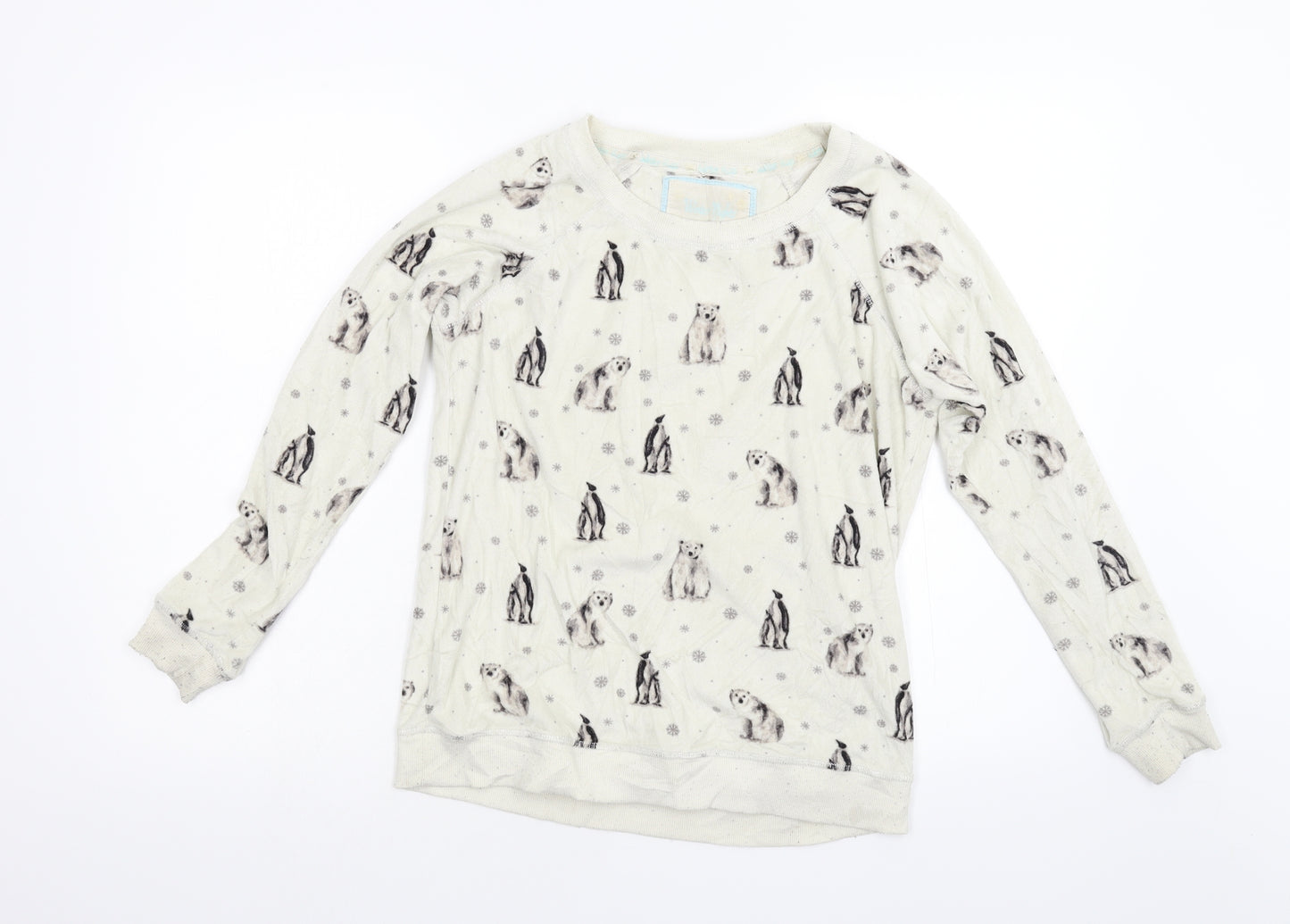 TU Womens Beige  Fleece Top Pyjama Top Size 8