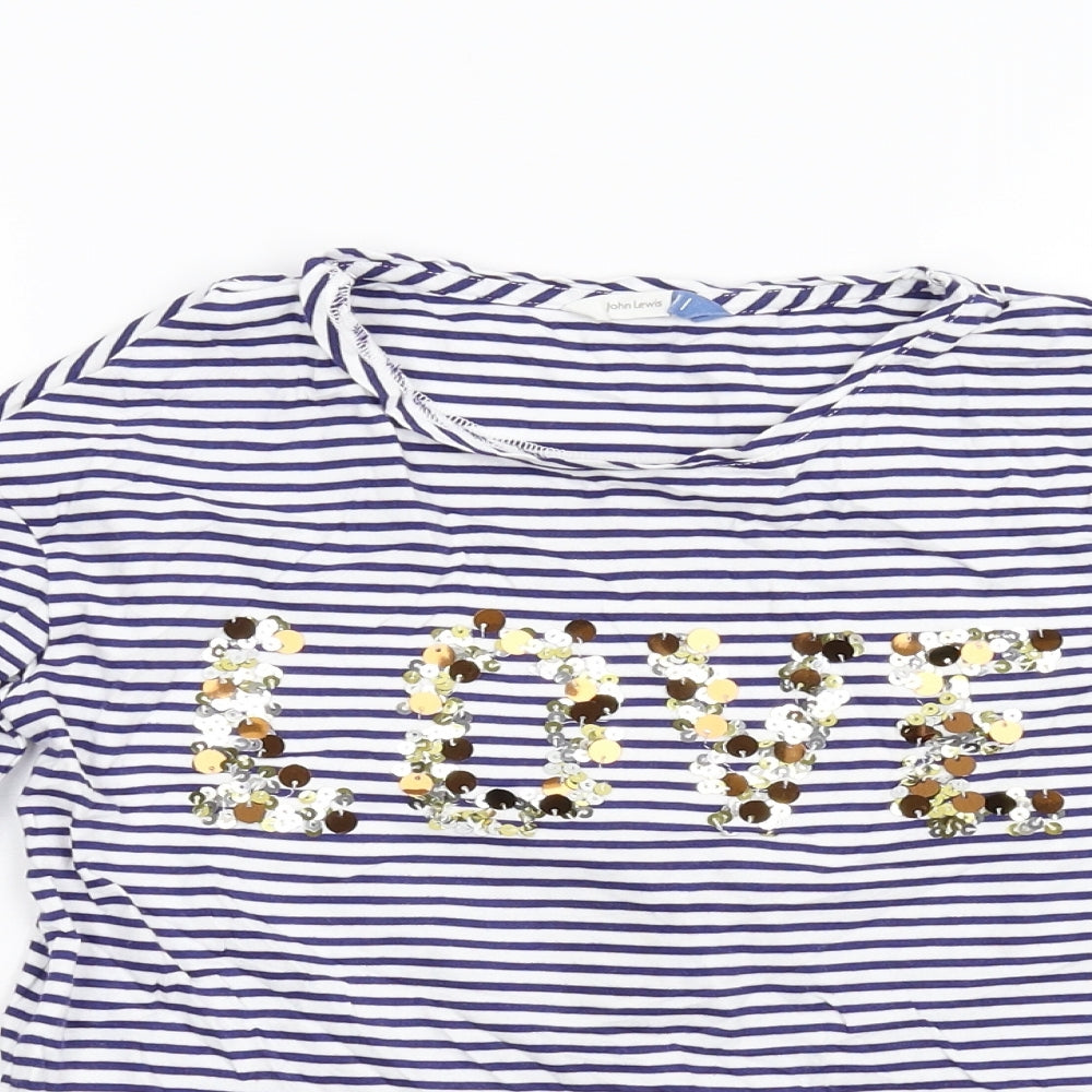 John Lewis Girls Multicoloured Striped  Basic T-Shirt Size 11 Years