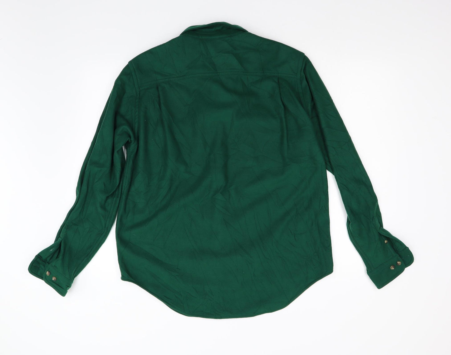 Land's End Womens Green  Fleece Basic Button-Up Size M