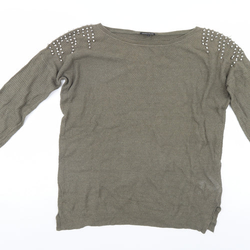 Warehouse Womens Green   Pullover Jumper Size S
