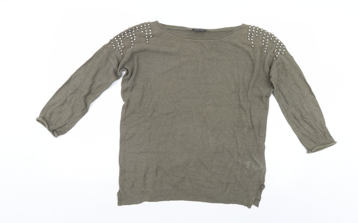 Warehouse Womens Green   Pullover Jumper Size S