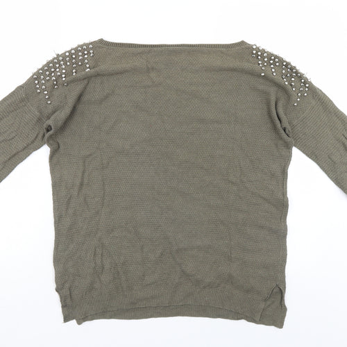 Warehouse Womens Green   Pullover Jumper Size S