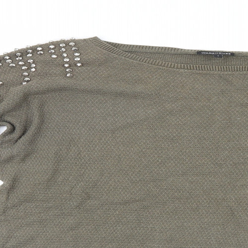 Warehouse Womens Green   Pullover Jumper Size S