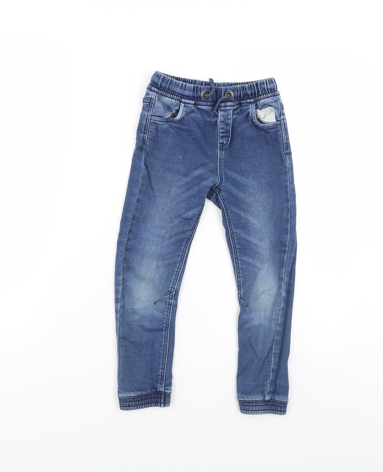 Matalan Boys Blue  Damask Straight Jeans Size 5-6 Years