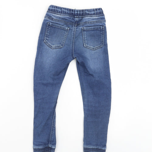 Matalan Boys Blue  Damask Straight Jeans Size 5-6 Years