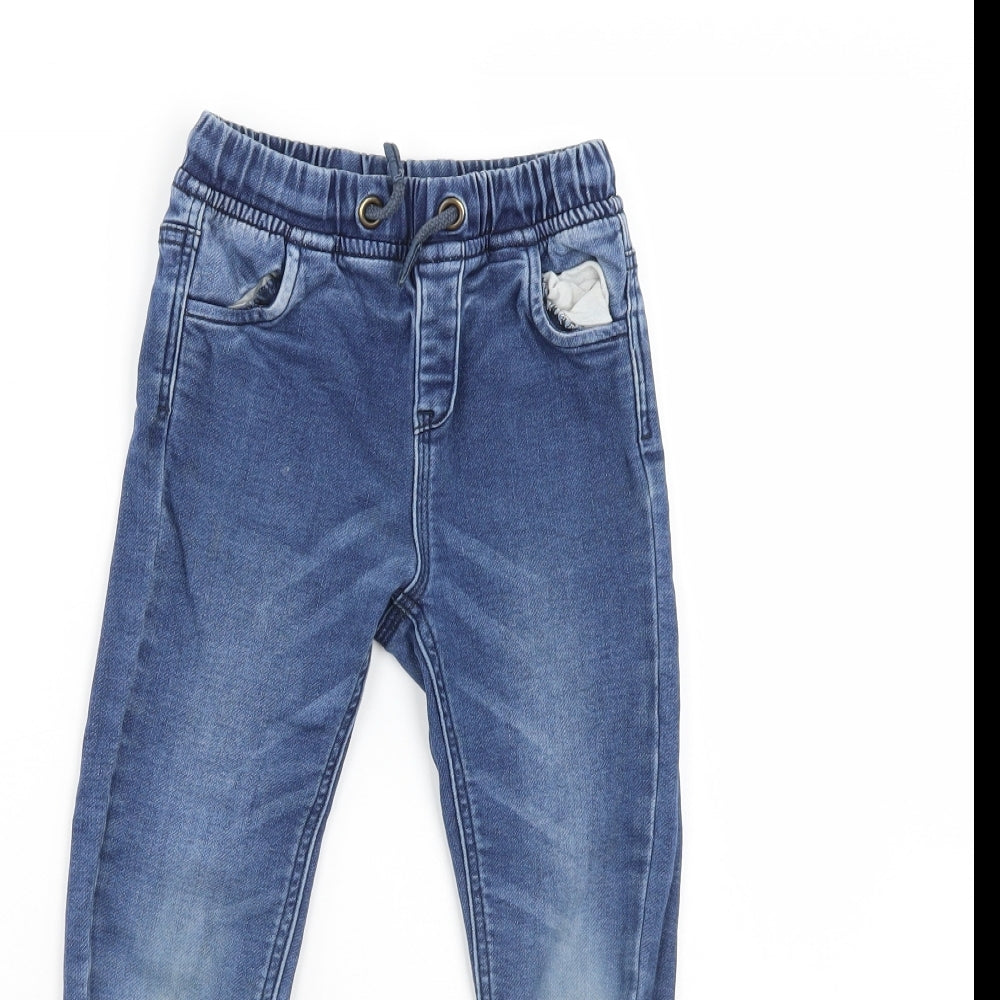 Matalan Boys Blue  Damask Straight Jeans Size 5-6 Years