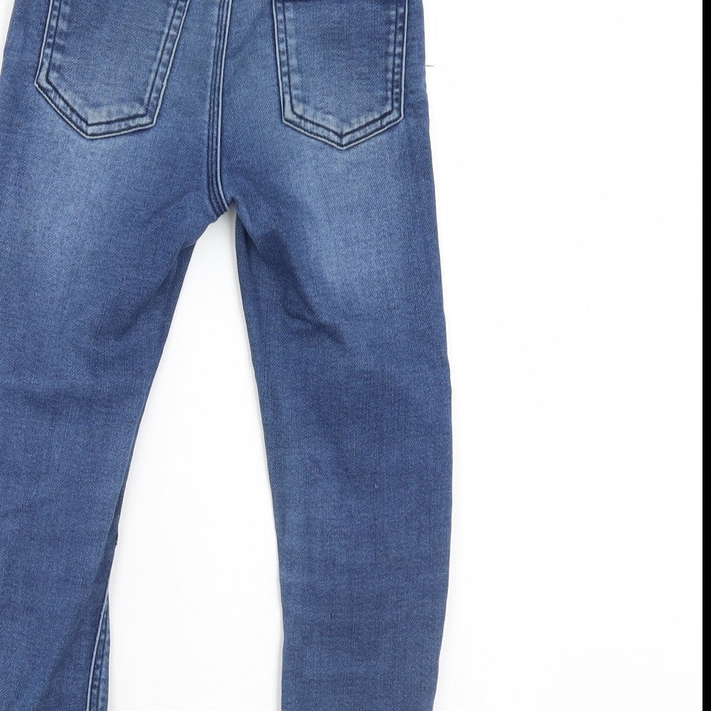 Matalan Boys Blue  Damask Straight Jeans Size 5-6 Years