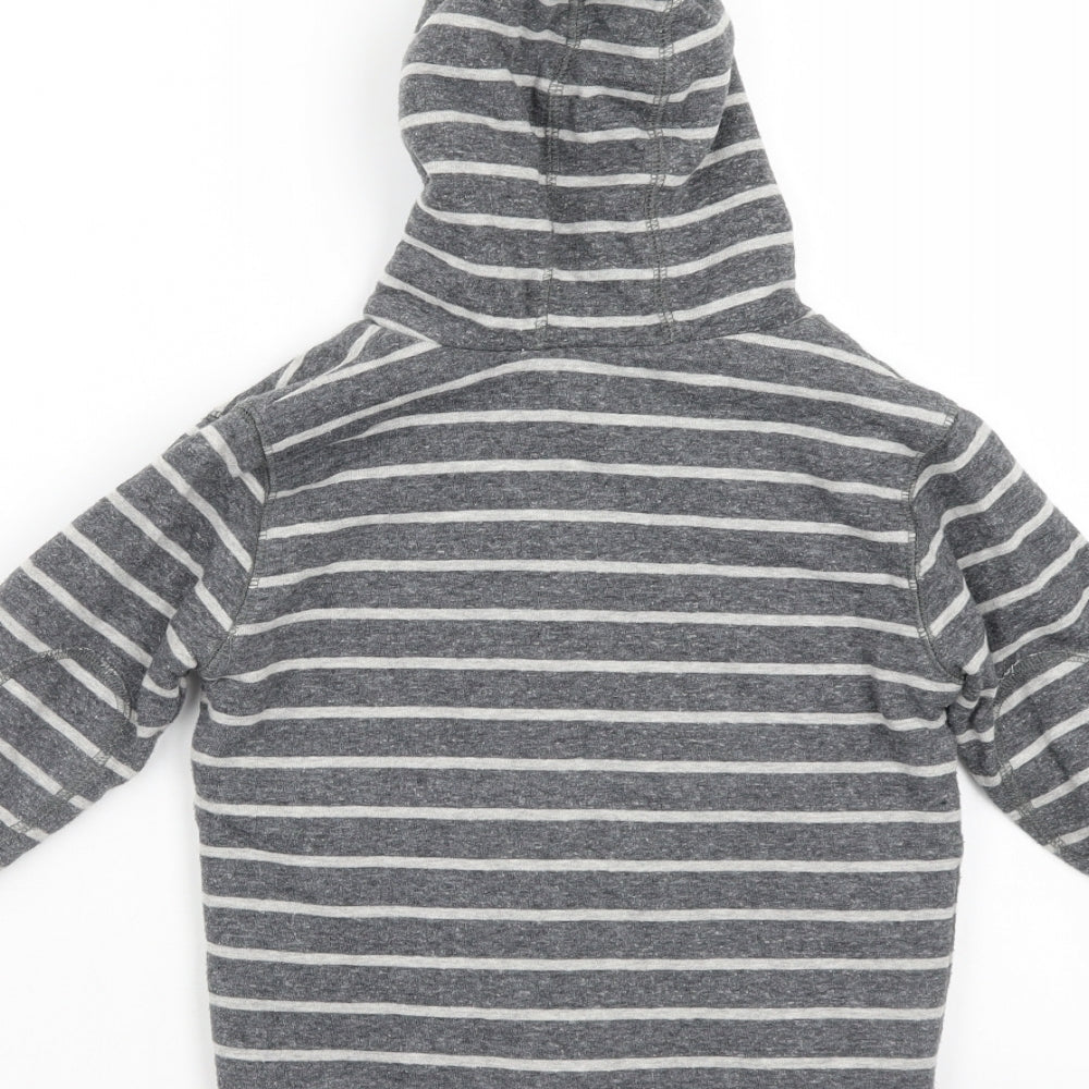 TU Boys Grey Striped  Full Zip Hoodie Size 6 Years