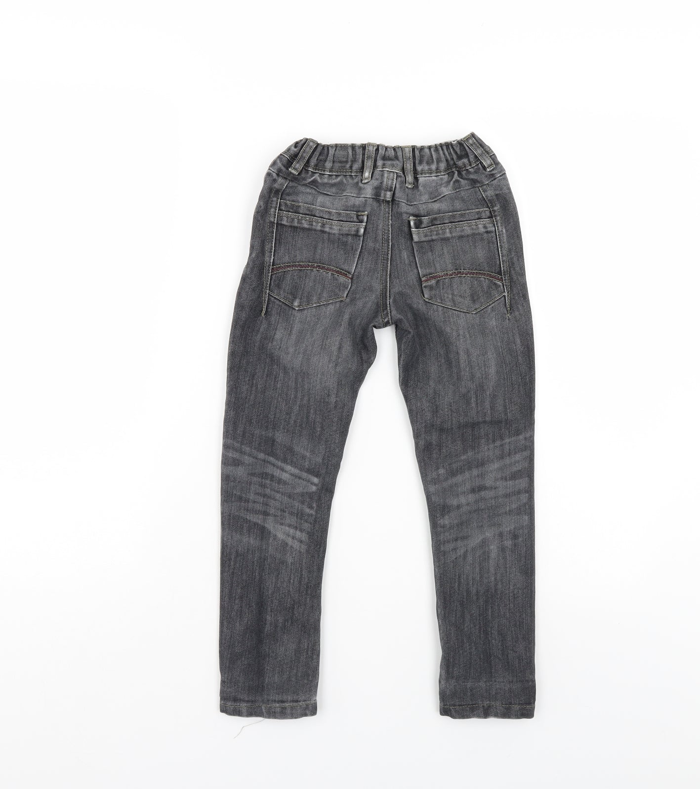 Denim & Co. Boys Grey   Straight Jeans Size 5-6 Years - distresed