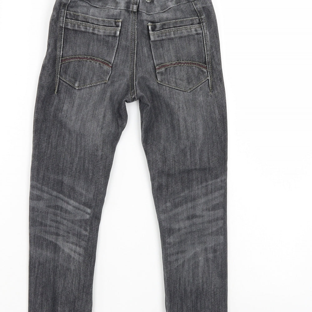 Denim & Co. Boys Grey   Straight Jeans Size 5-6 Years - distresed