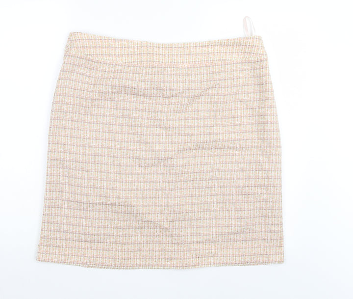 M7Co Womens Pink Check Straight & Pencil Skirt Size 18