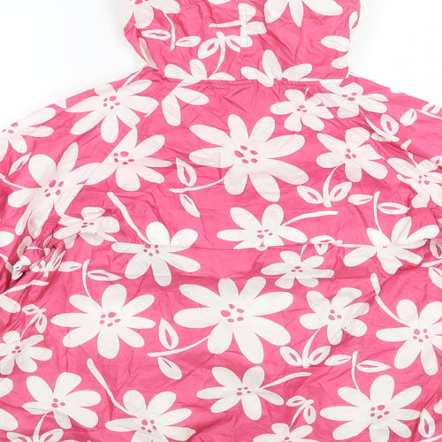 Gap Womens Pink Floral  Rain Coat Jacket Size XL