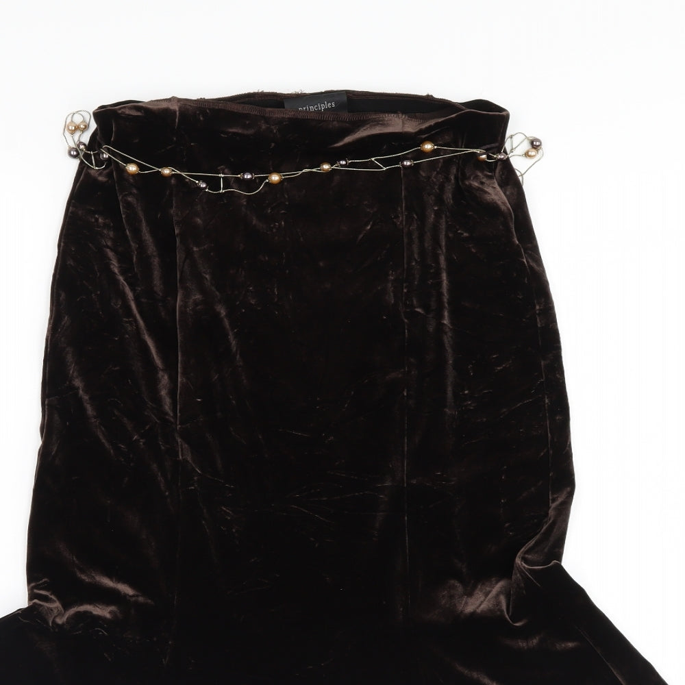 Principles Womens Brown   Trumpet Skirt Size 26 in