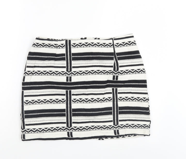 New Look Womens Multicoloured Geometric A-Line Skirt Size 10