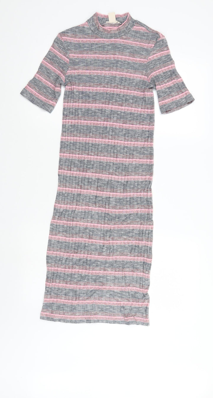 H&M Womens Multicoloured Striped  Pencil Dress  Size 6